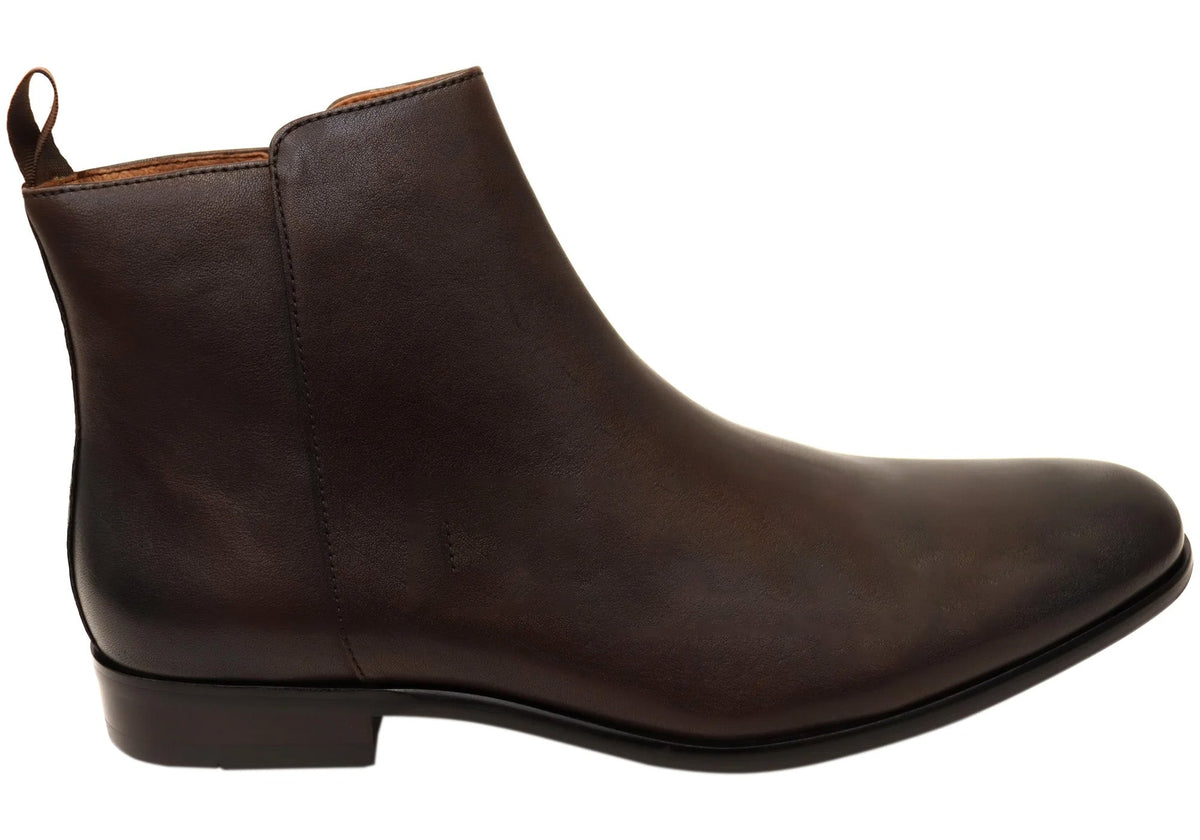 Mens EE Extra Wide Leather Centurion Plain Toe Boots