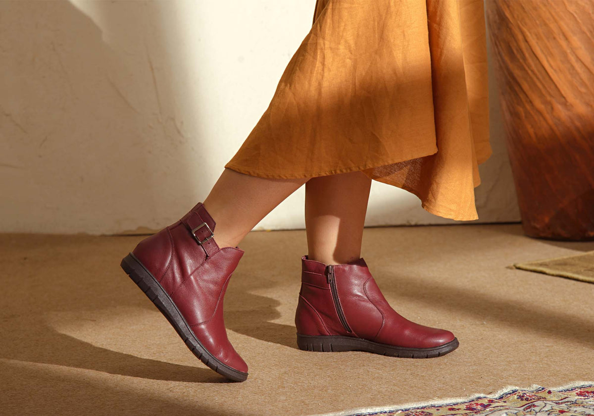 Cora Womens Comfortable Leather Ankle Boots Made In Brazil