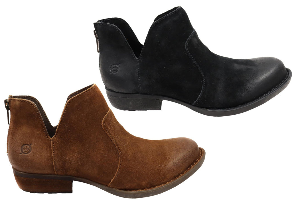 Kerri Womens Comfortable Leather Low Heel Ankle Boots