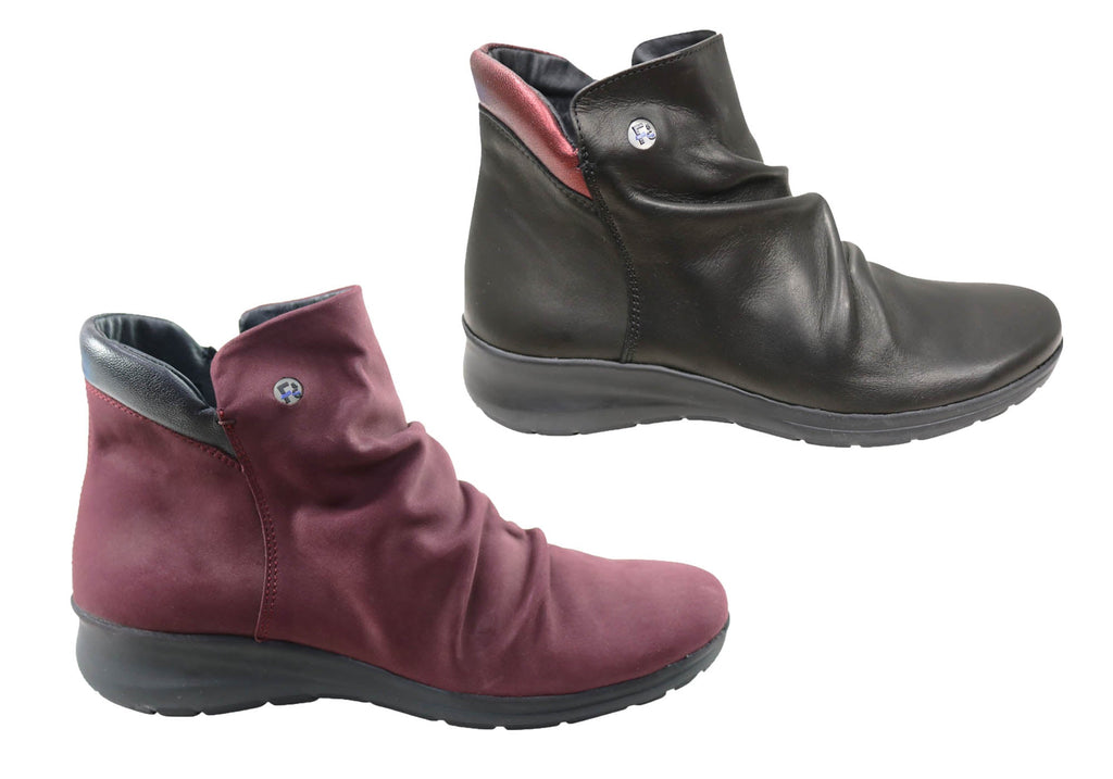 Melo Womens Comfortable Leather Ankle Boots Made In Portugal