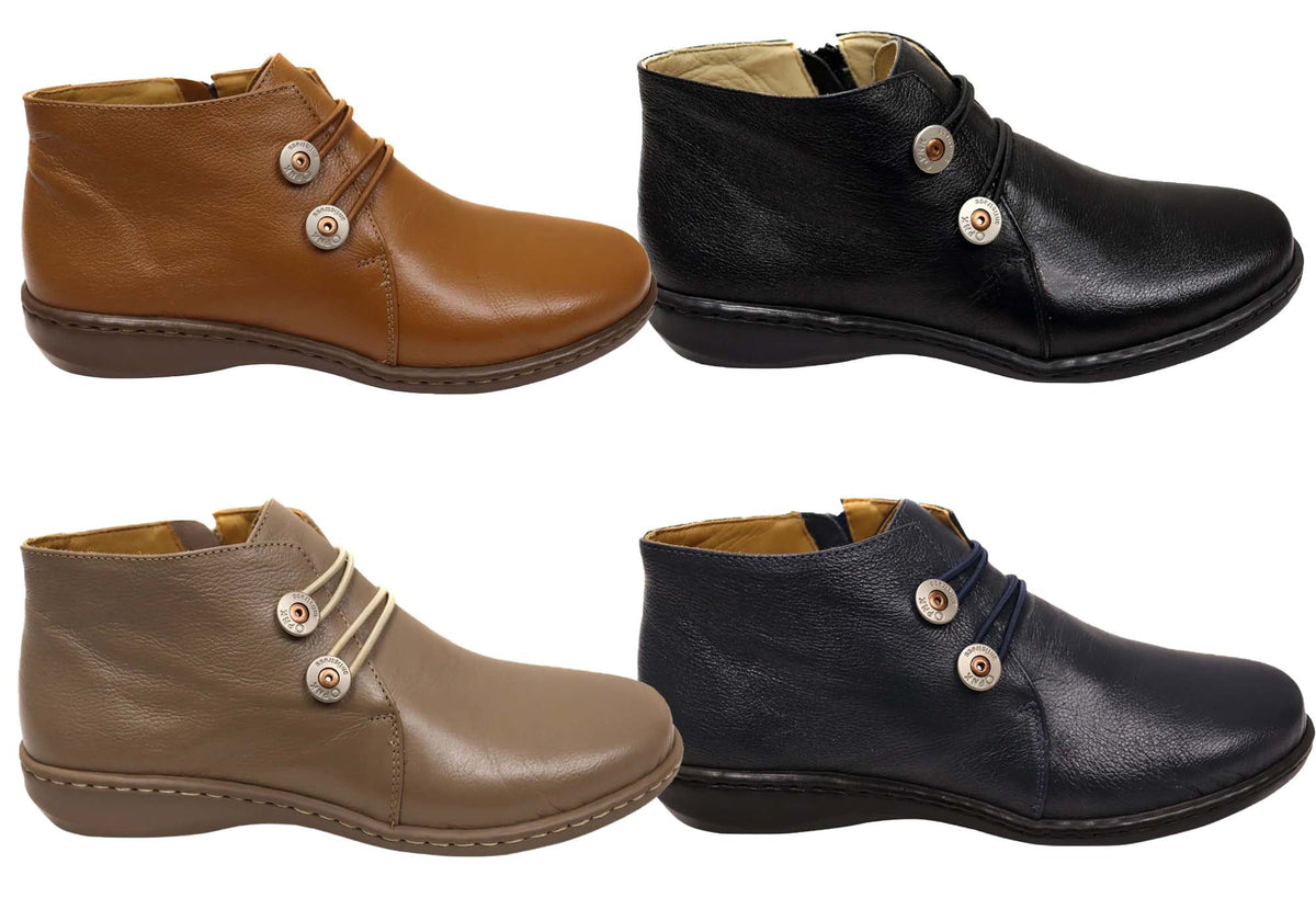 Willow Womens Comfortable Brazilian Leather Ankle Boots