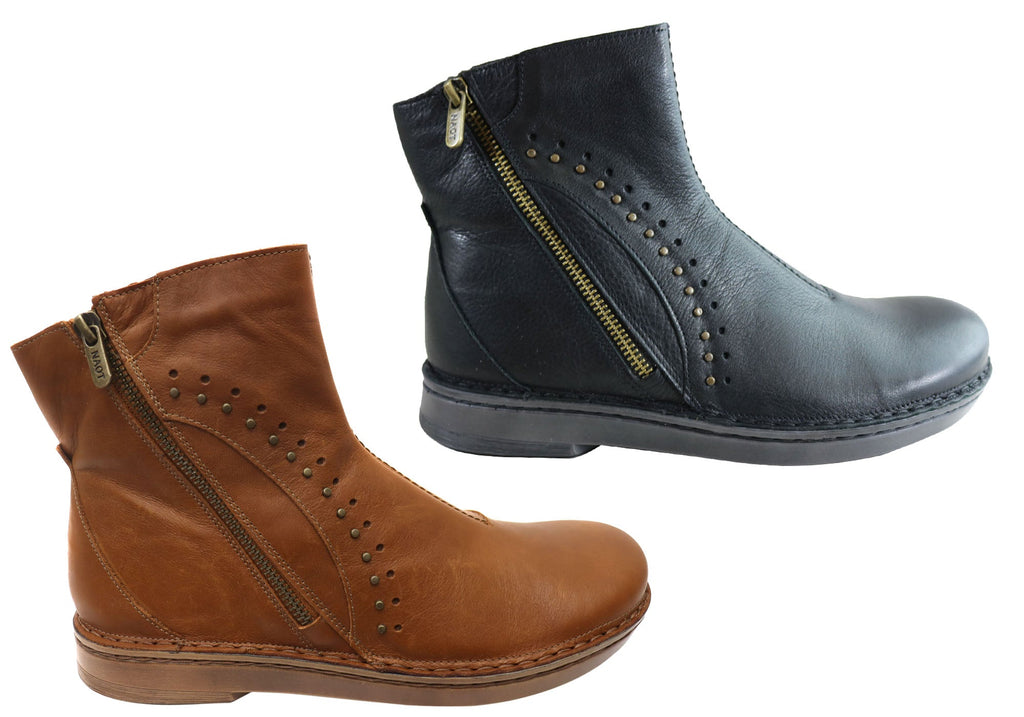 Cetona Womens Wide Leather Comfortable Supportive Ankle Boots