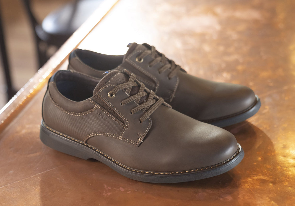 Mens Otto Plain EE Extra Wide Leather Shoes