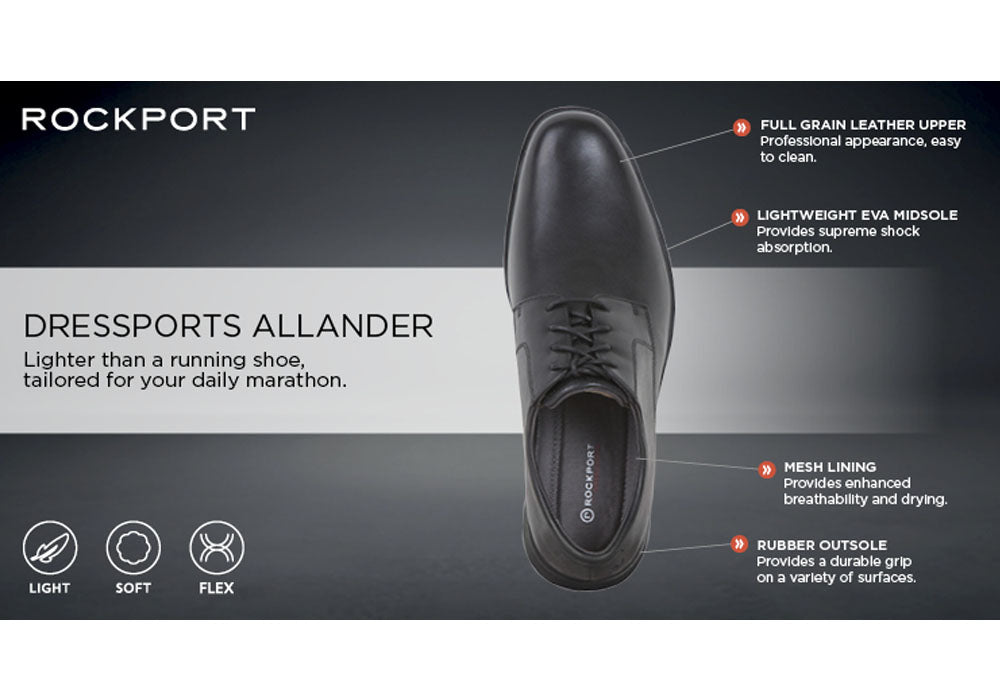 Allander Mens Leather Lighweight Comfortable Wide Fit Shoes