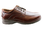 Lithgow Mens Leather Extra Wide Fit Comfortable Lace Up Shoes