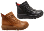 Tempo Womens European Comfort Leather Ankle Boots