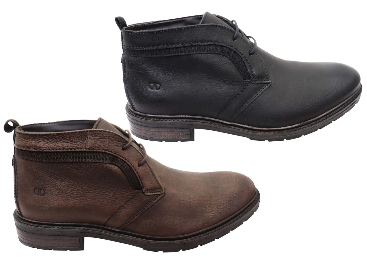 Jarrod Mens Brazilian Comfortable Leather Lace Up Boots