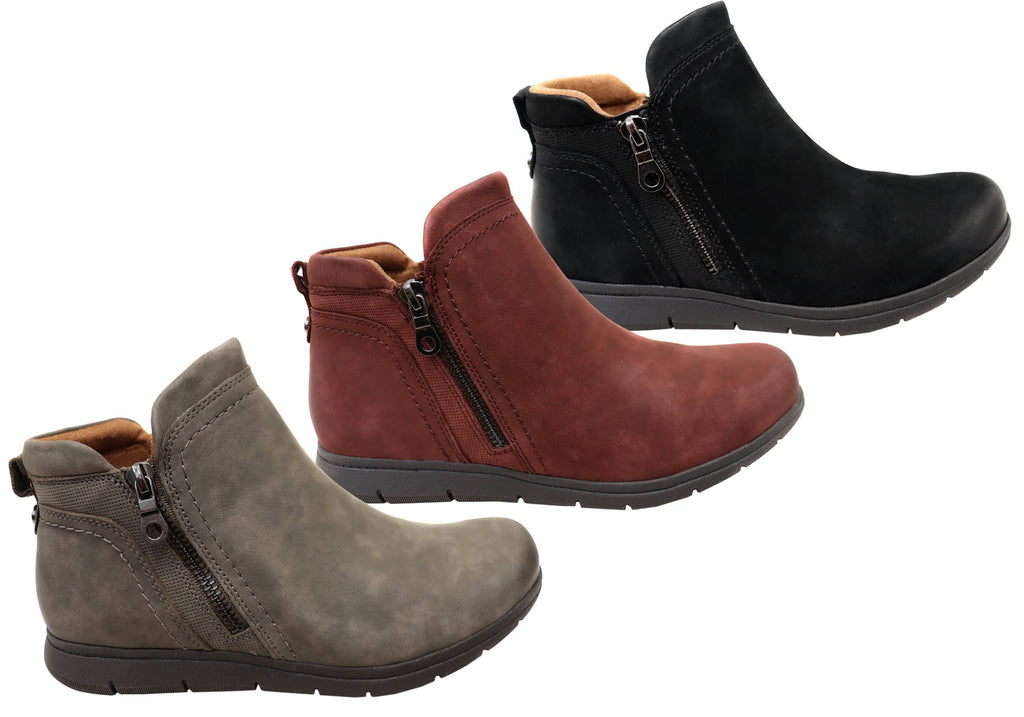 Lidia Zip Boot Comfortable Leather Ankle Boots