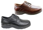 Lithgow Mens Leather Extra Wide Fit Comfortable Lace Up Shoes