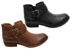 Kati Womens Comfortable Leather Low Heel Ankle Boots