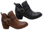 Royce Womens Comfortable Leather Mid Heel Ankle Boots