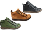 EG1570 Womens Flat Leather European Ankle Boots