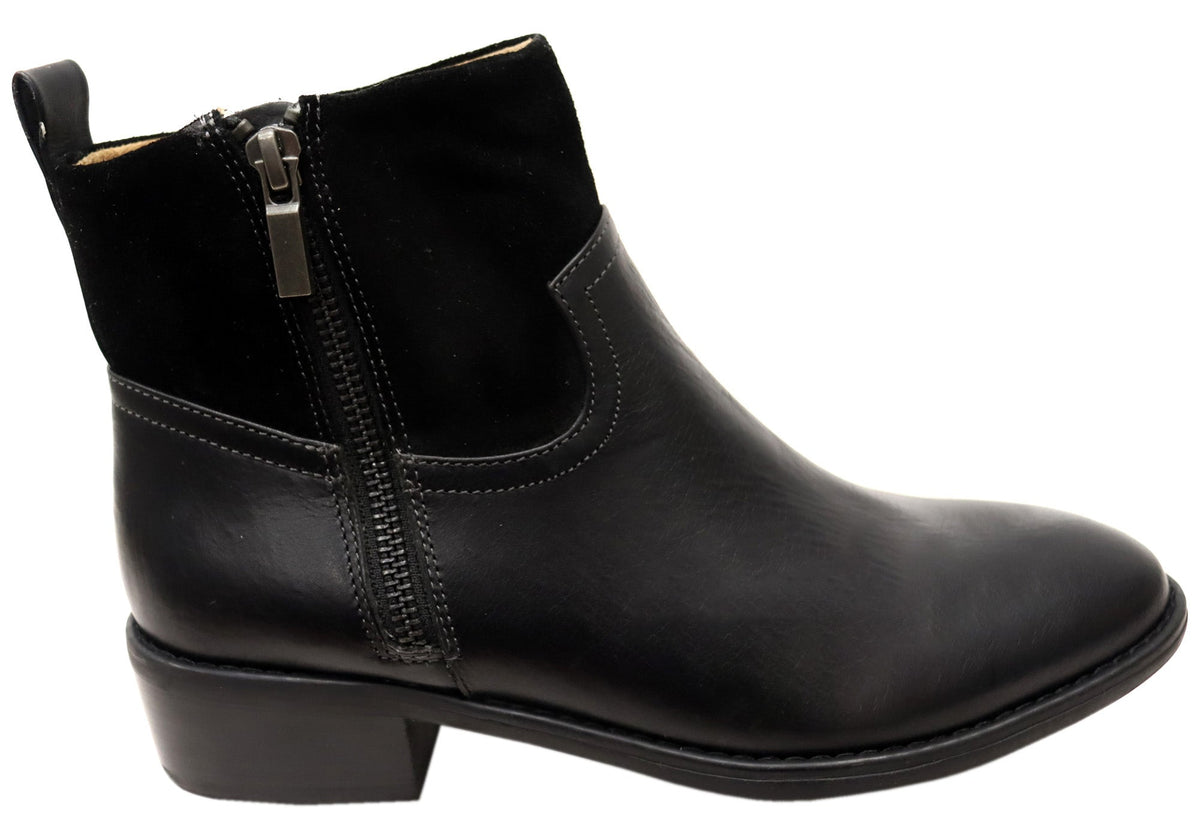 Carter Womens Wide Fit Comfortable Leather Ankle Boots