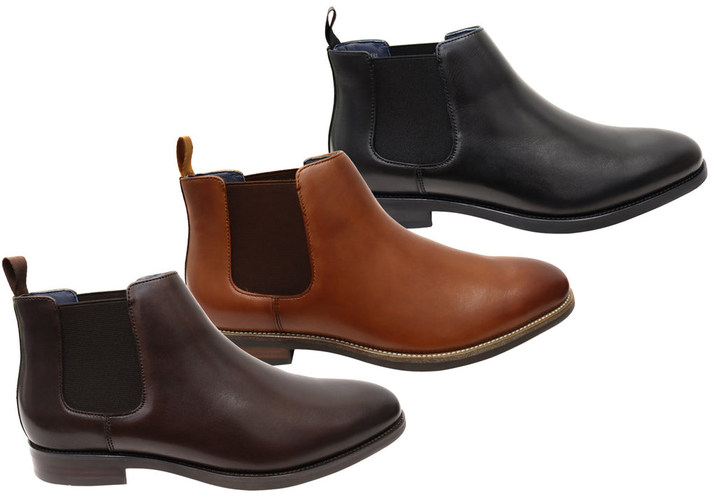 Mens EEE Triple Wide Leather Ceduna Plain Toe Chelsea Boots