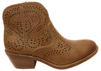 Alexia Womens Comfortable Leather Low Heel Ankle Boots