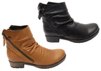 Castle Womens European Comfortable Leather Ankle Boots