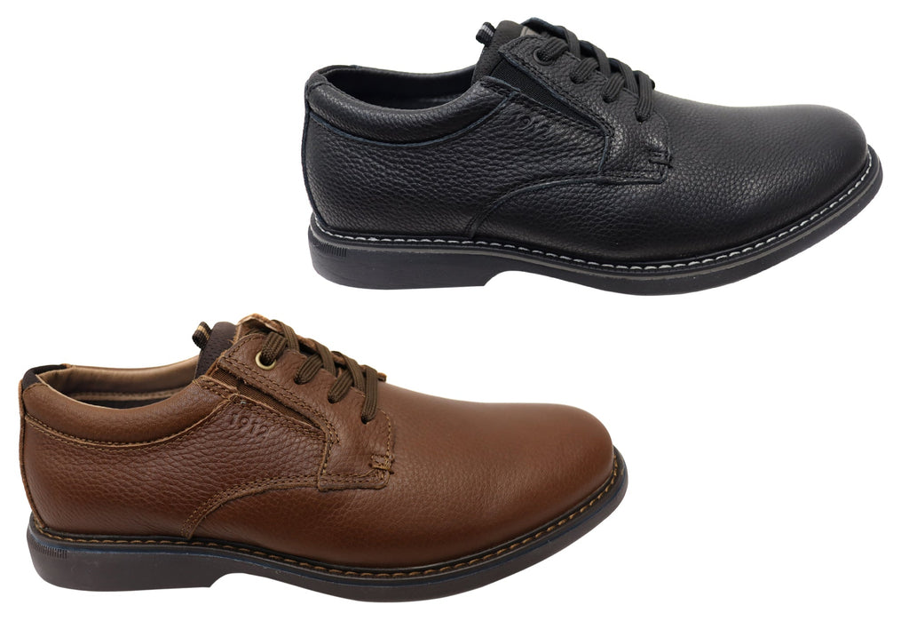 Mens Otto Plain EE Extra Wide Leather Shoes