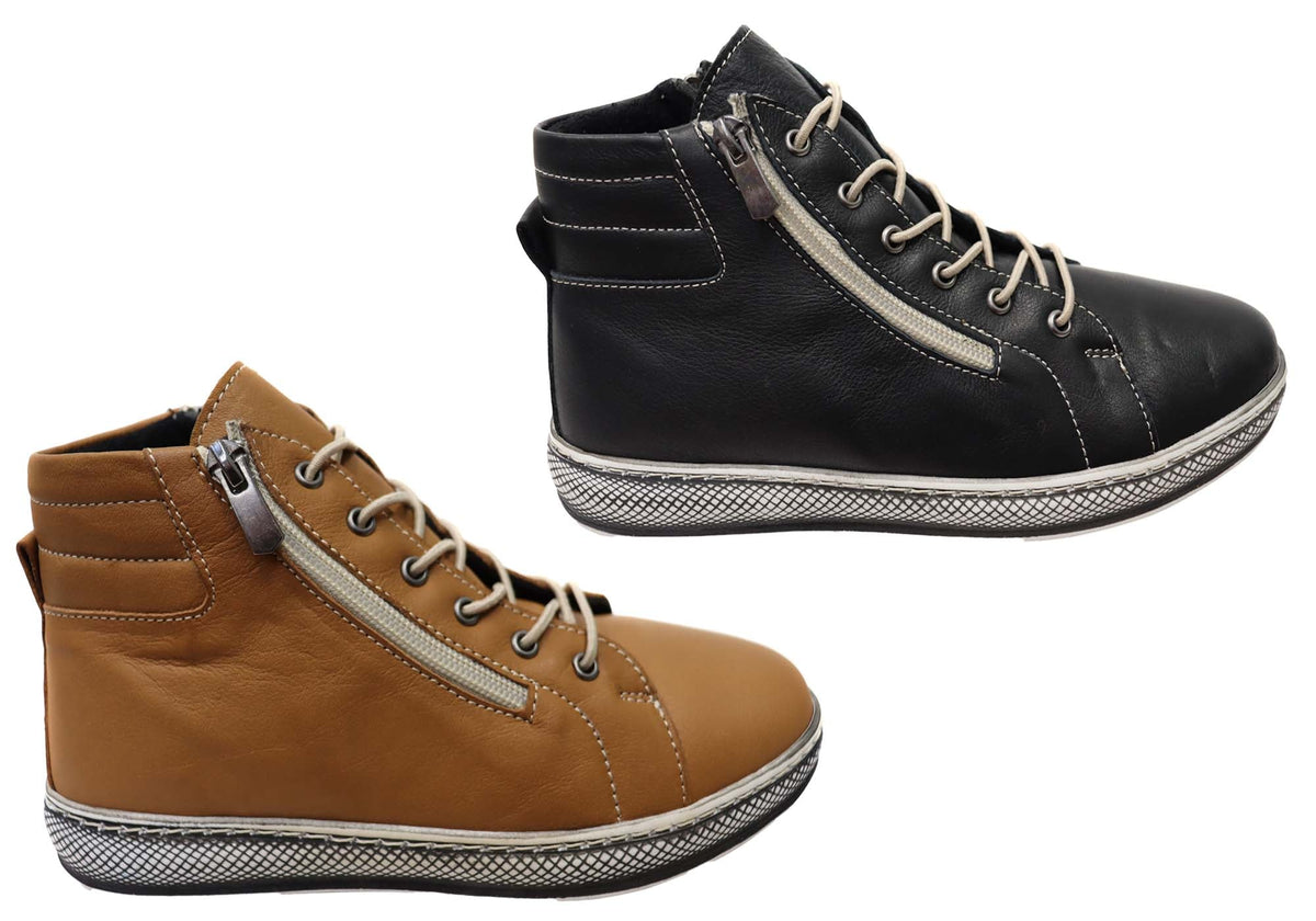 Akari Womens European Comfortable Leather Ankle Boots