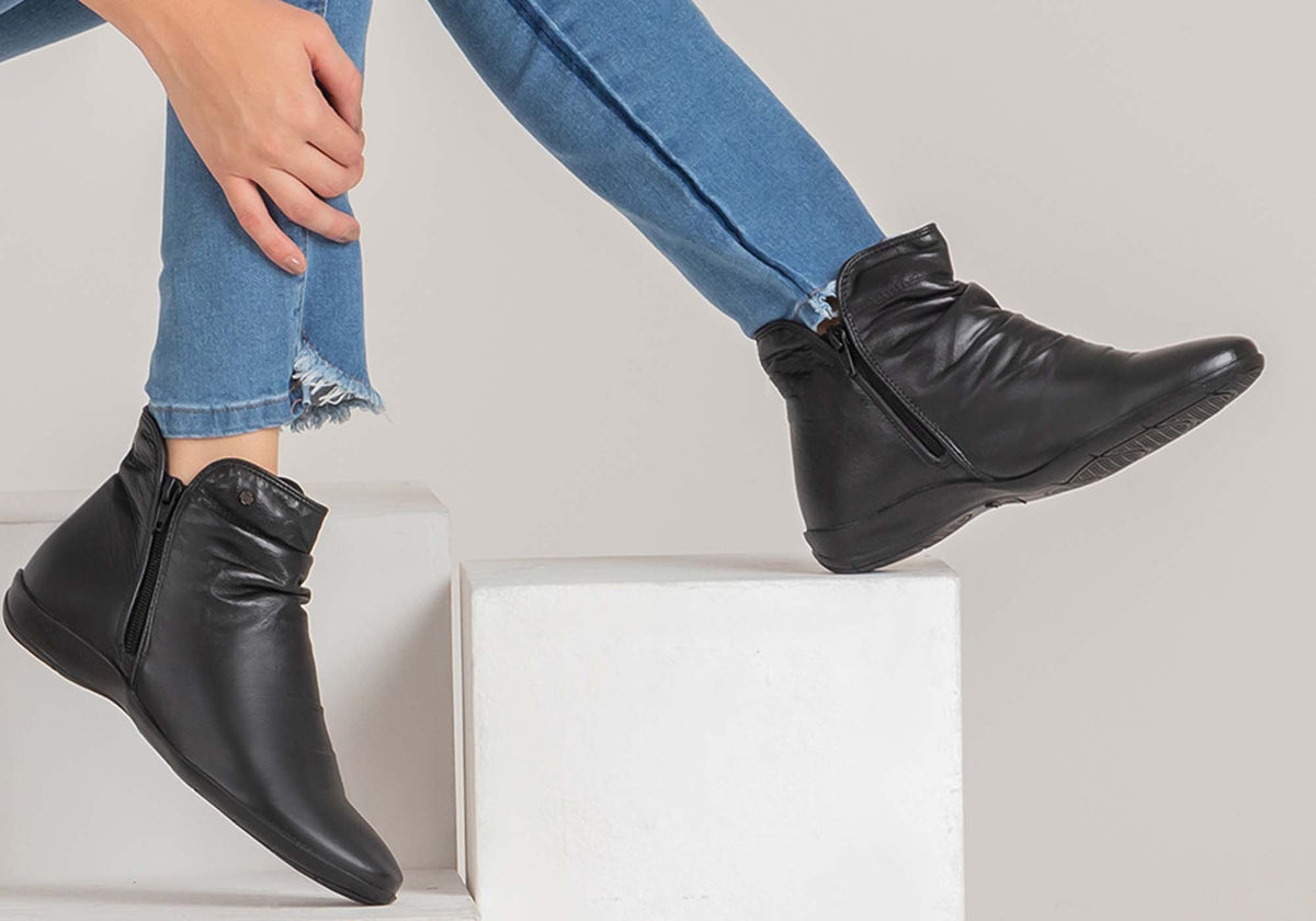Linda Womens Comfortable Leather Ankle Boots Made In Brazil
