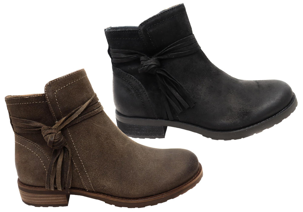 Blake Womens Comfortable Leather Suede Ankle Boots