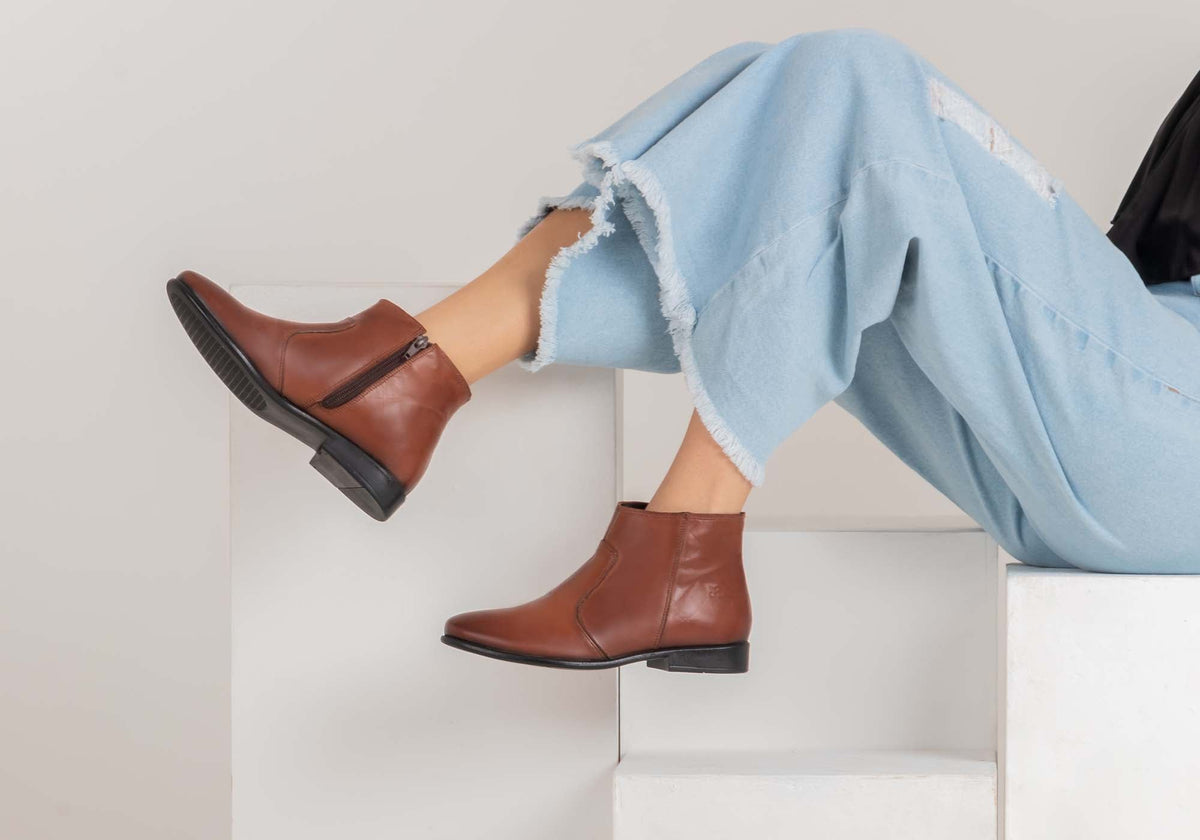 Morgan Womens Comfortable Leather Ankle Boots Made In Brazil