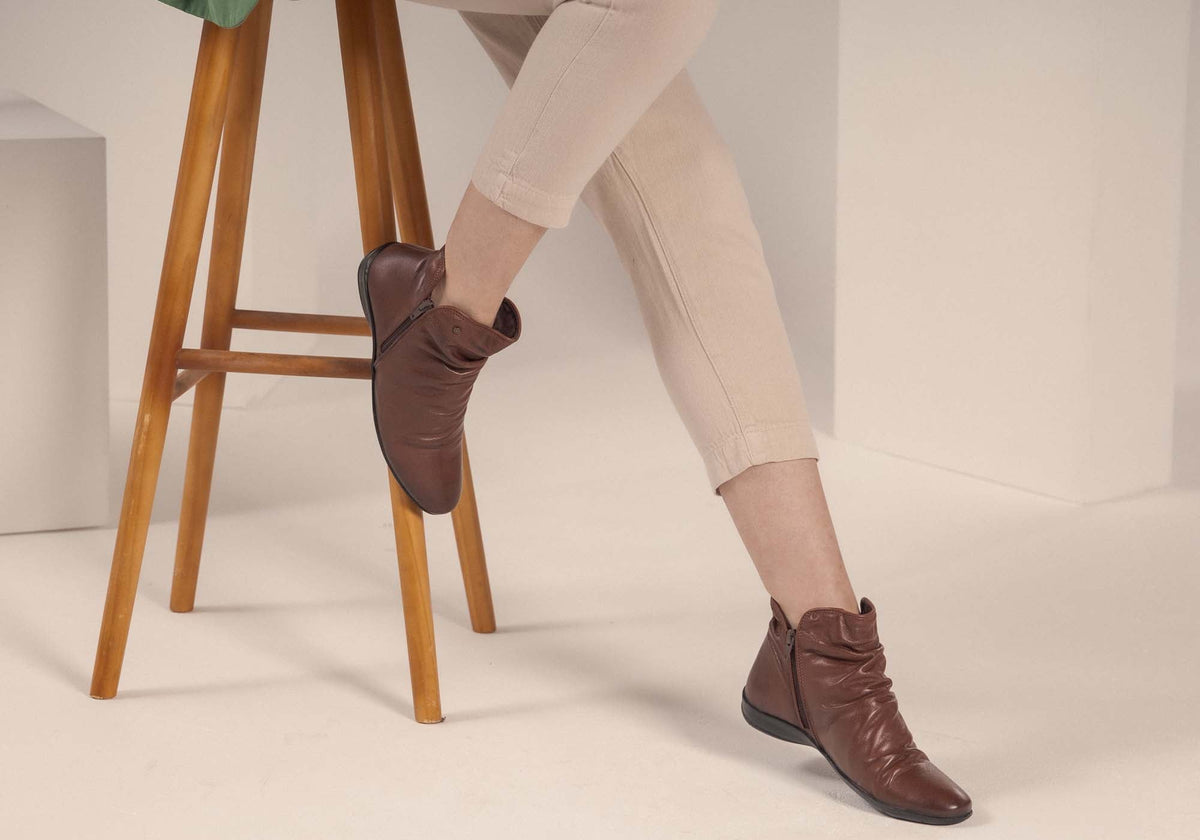 Linda Womens Comfortable Leather Ankle Boots Made In Brazil