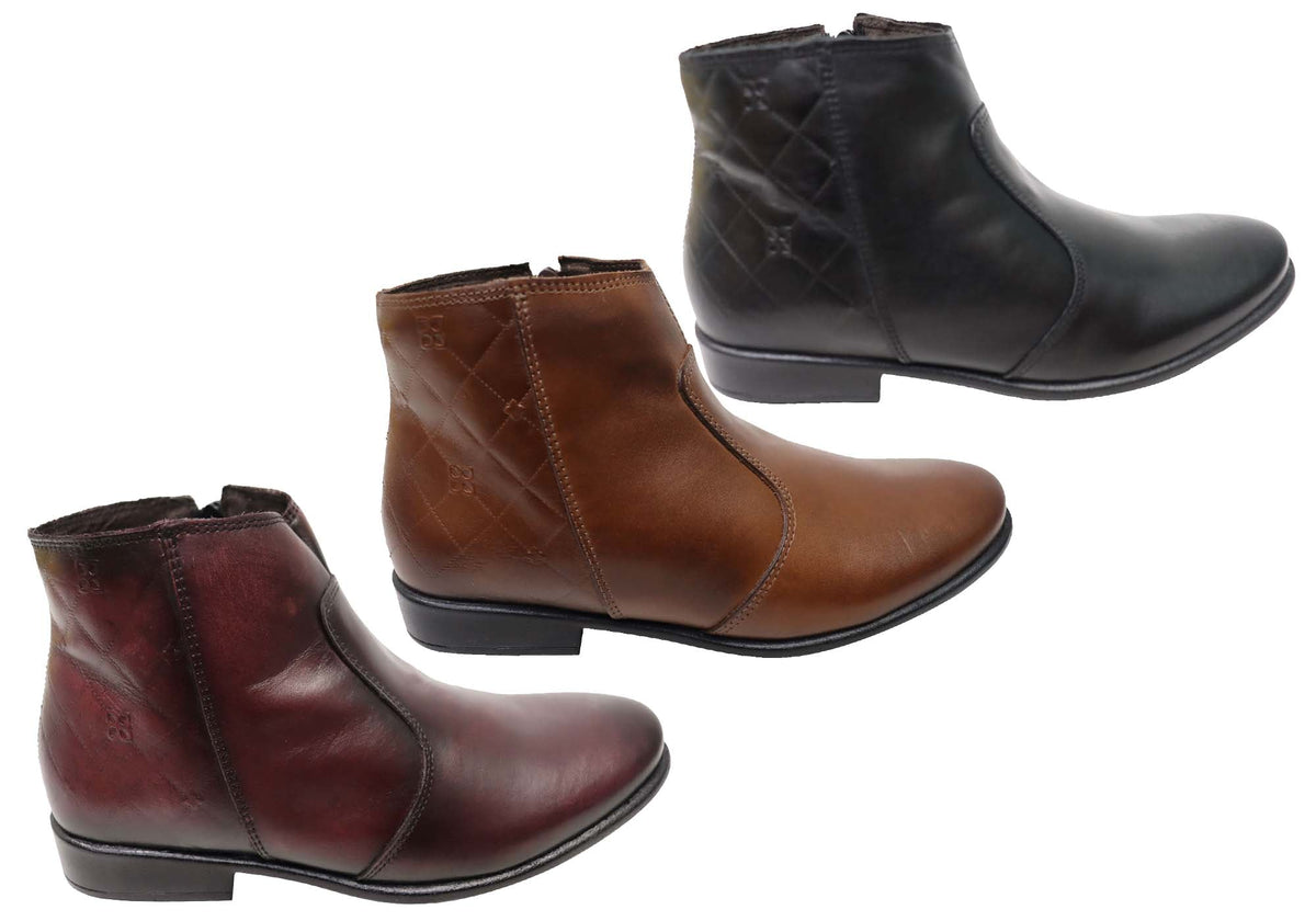 Morgan Womens Comfortable Leather Ankle Boots Made In Brazil