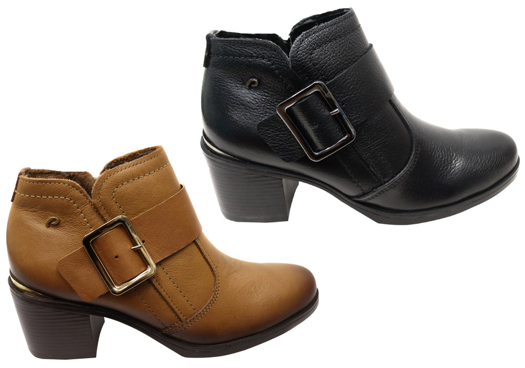 Macey Womens Comfortable Brazilian Leather Ankle Boots