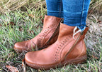 Cetona Womens Wide Leather Comfortable Supportive Ankle Boots