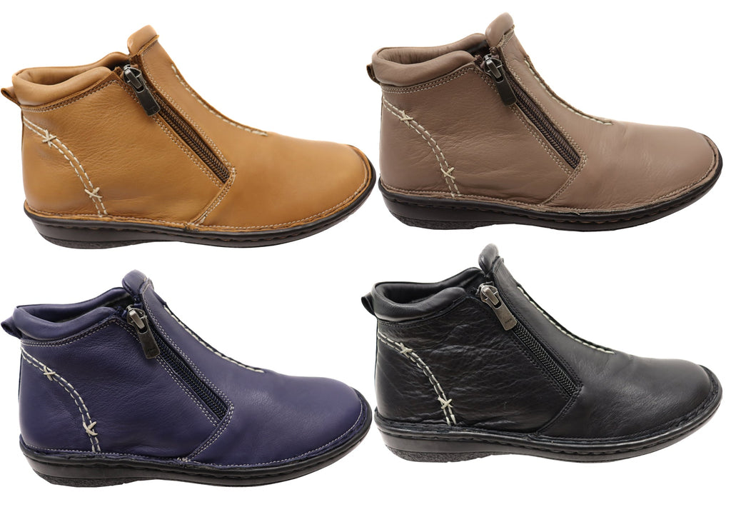 Luna Womens European Comfort Leather Ankle Boots