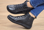 Bangle Womens European Comfortable Leather Ankle Boots