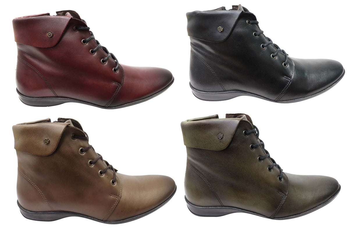 Marie Womens Comfortable Leather Ankle Boots Made In Brazil