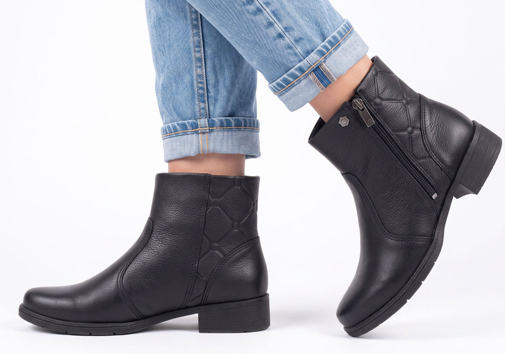 Angela Womens Comfortable Leather Brazilian Ankle Boots