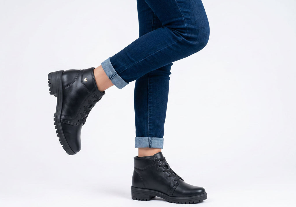 Casey Womens Comfortable Brazilian Lace Up Ankle Boots