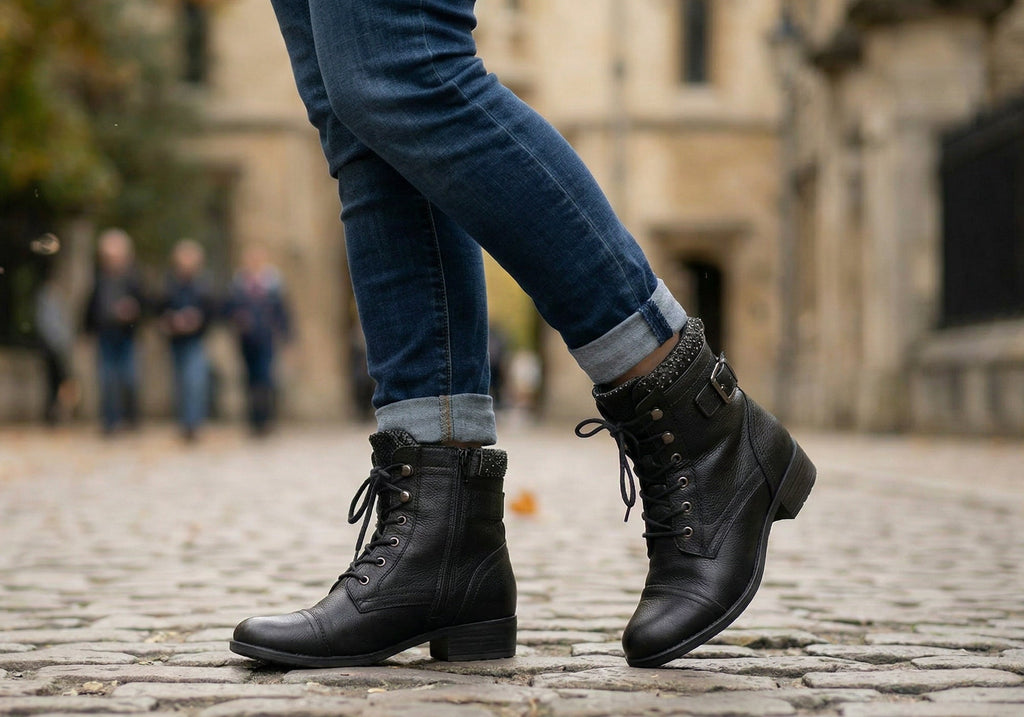 Cordelia Womens Comfortable Leather Ankle Boots
