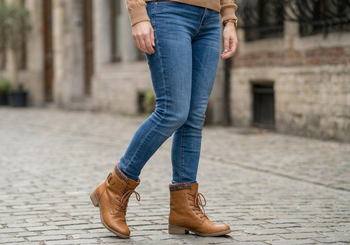 Cordelia Womens Comfortable Leather Ankle Boots