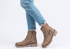 Bianka Womens Comfortable Brazilian Low Heel Ankle Boots