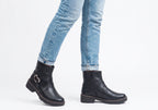 Bianka Womens Comfortable Brazilian Low Heel Ankle Boots