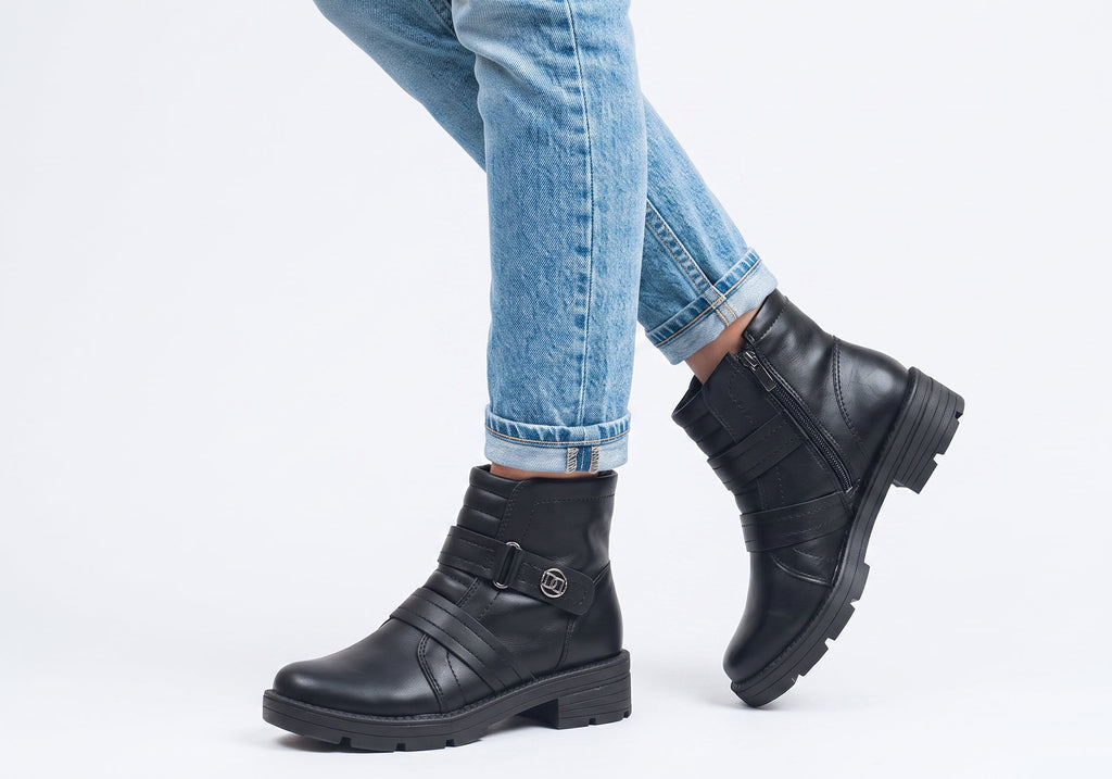 Billie Womens Comfortable Brazilian Low Heel Ankle Boots