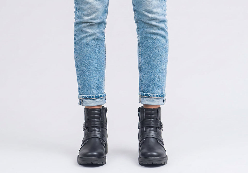 Billie Womens Comfortable Brazilian Low Heel Ankle Boots