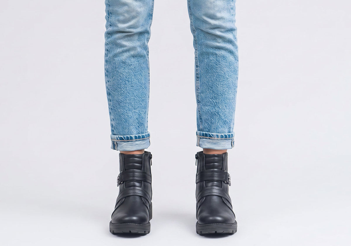 Billie Womens Comfortable Brazilian Low Heel Ankle Boots