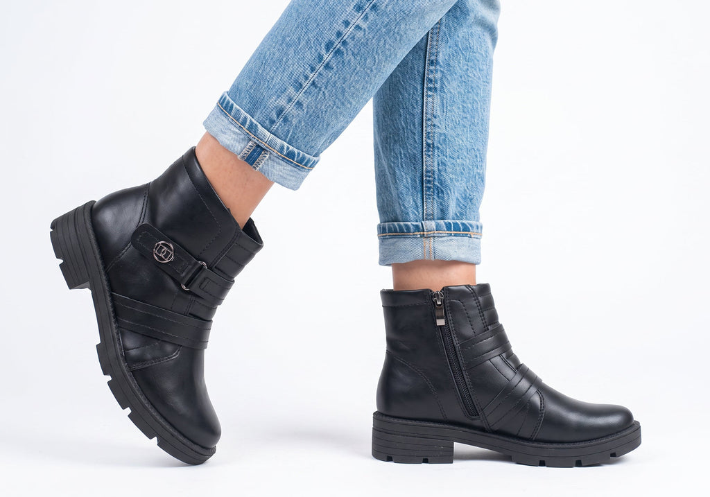 Billie Womens Comfortable Brazilian Low Heel Ankle Boots