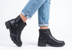 Billie Womens Comfortable Brazilian Low Heel Ankle Boots