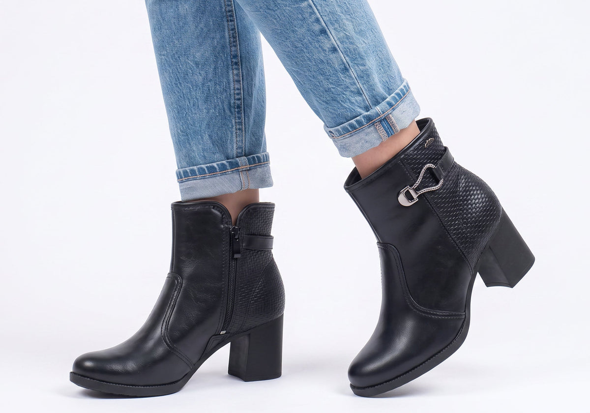 Cynthia Womens Comfortable Brazilian Heeled Ankle Boots