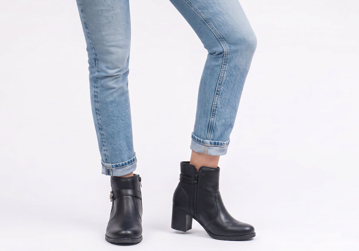 Cynthia Womens Comfortable Brazilian Heeled Ankle Boots