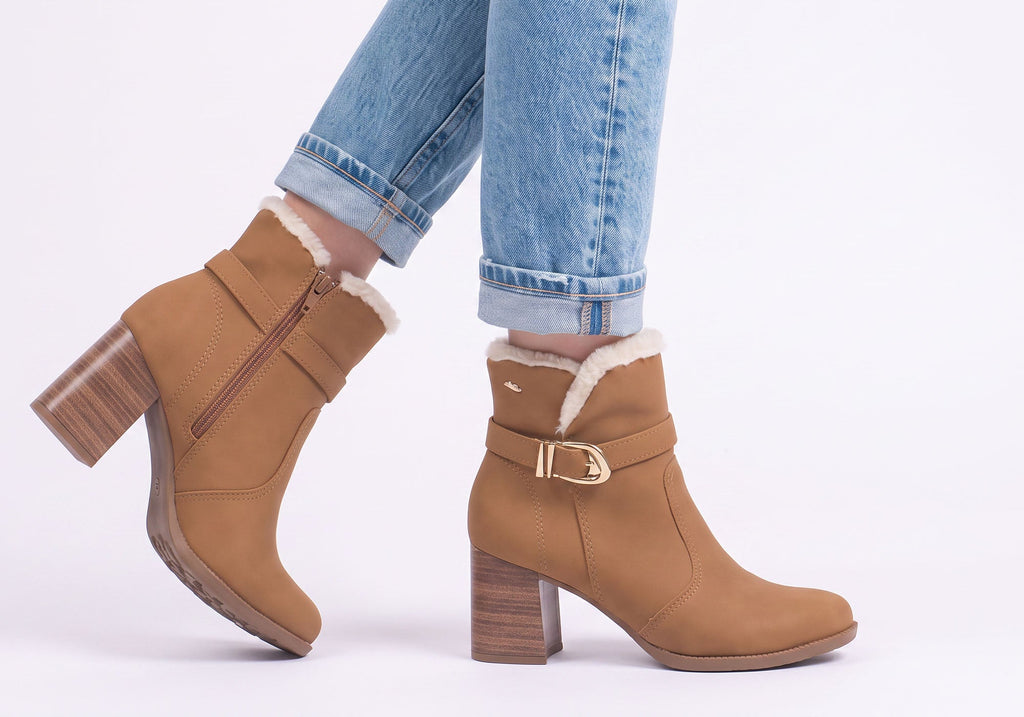 Diane Womens Comfortable Brazilian Heeled Ankle Boots