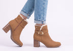 Diane Womens Comfortable Brazilian Heeled Ankle Boots