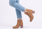Diane Womens Comfortable Brazilian Heeled Ankle Boots