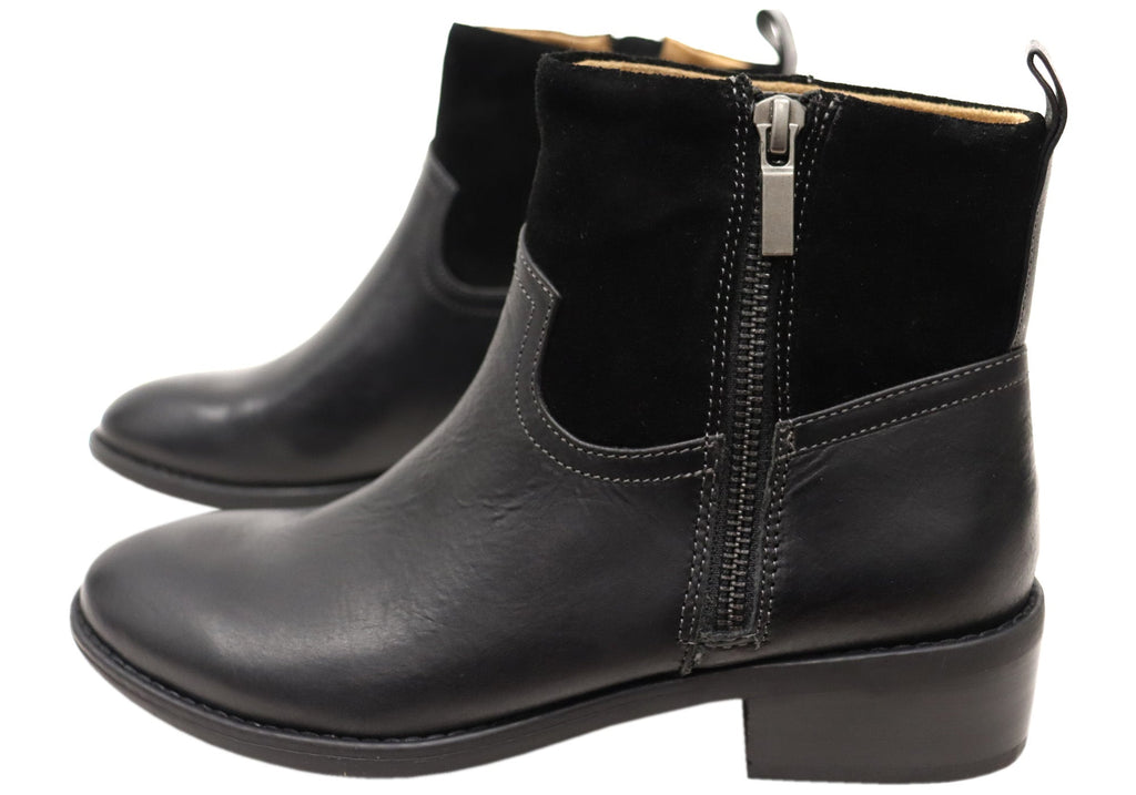Carter Womens Wide Fit Comfortable Leather Ankle Boots
