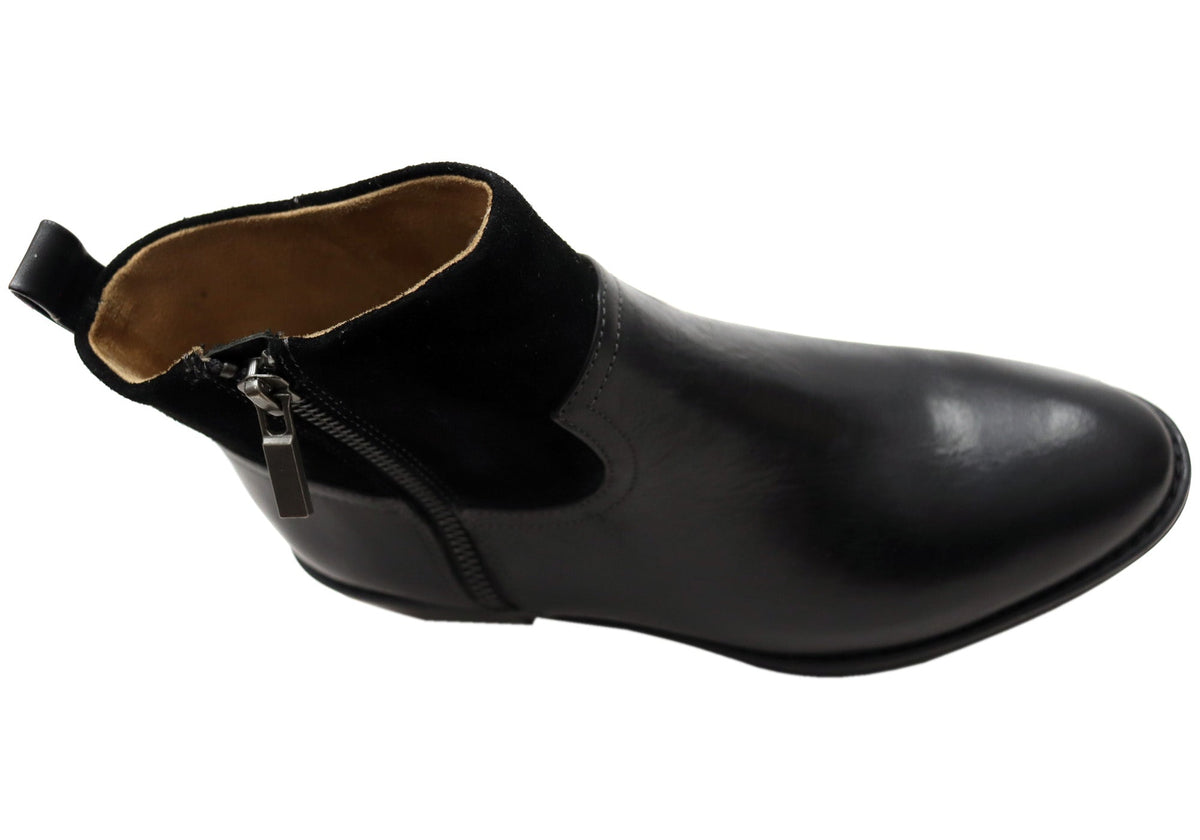 Carter Womens Wide Fit Comfortable Leather Ankle Boots